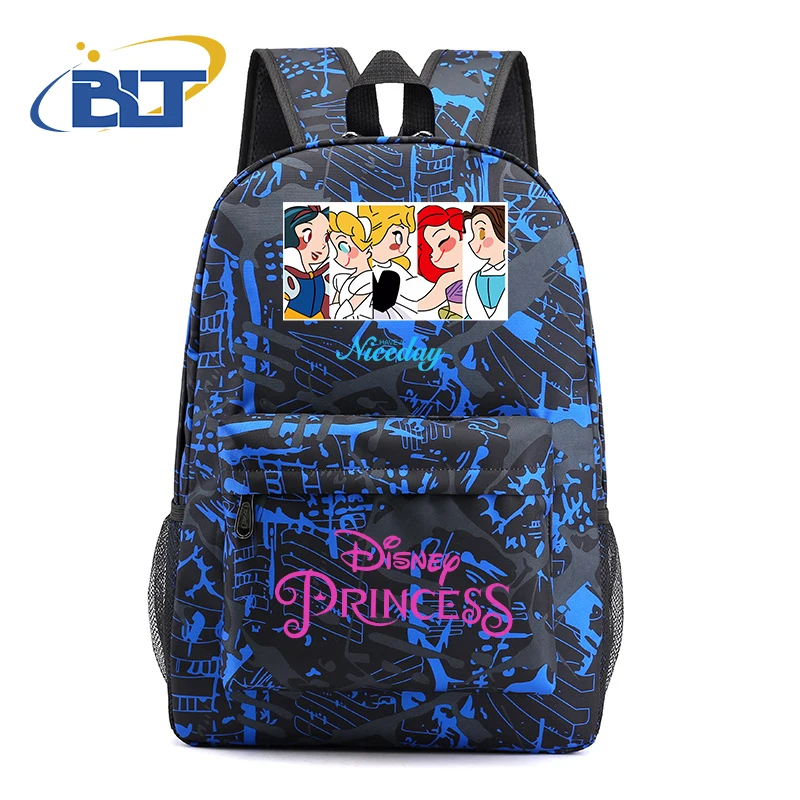 Cartable imprimé princesse Disney pour filles, sac à dos étudiant, cadeau pour enfants