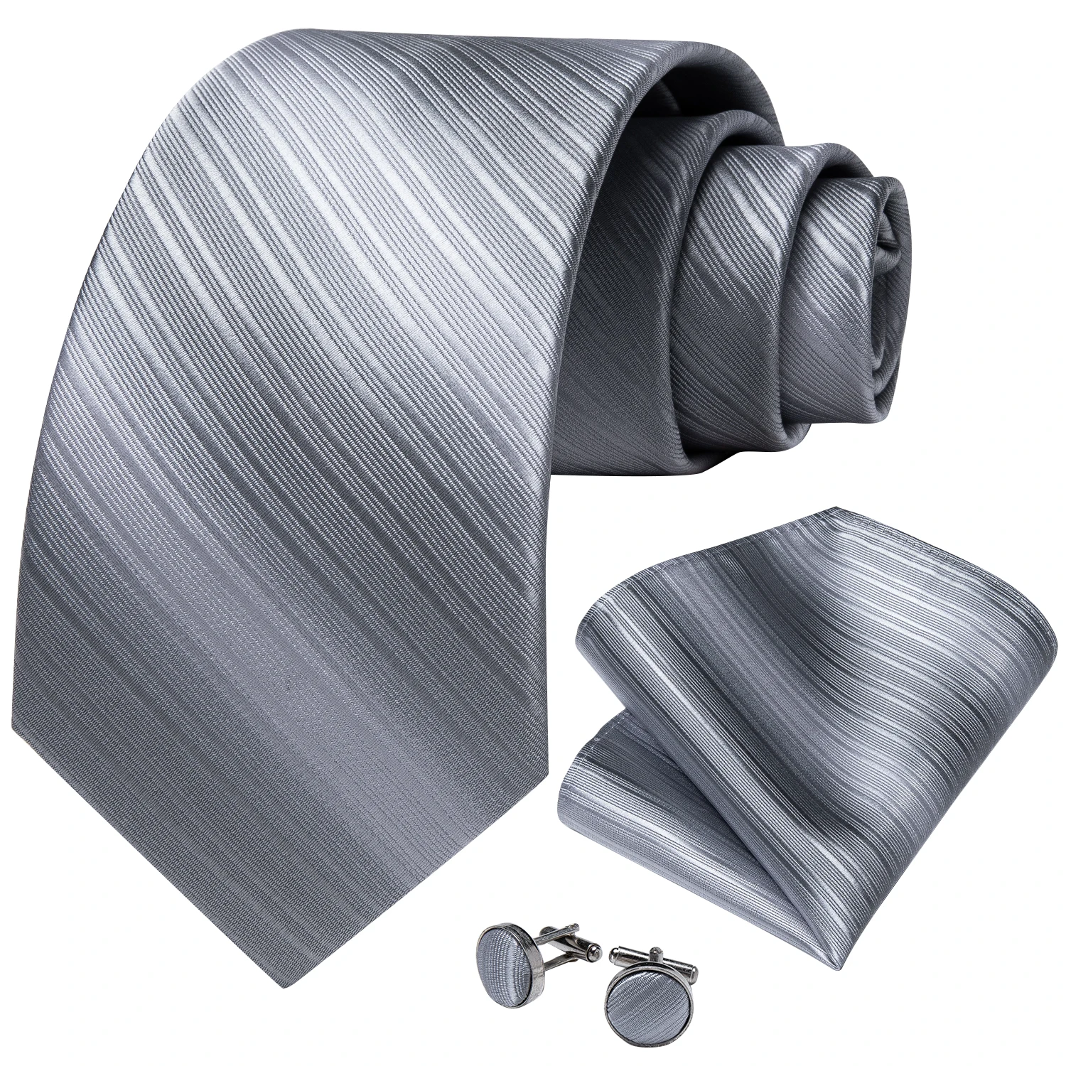 رمادي مخطط بيزلي العلاقات الحر - مراجعة Pocket Square Set وسعره
