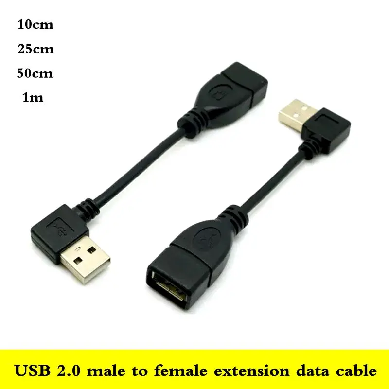0.1m 0.25m 0.5m 1m Bending USB 2.0 Male to Female Extension Data Cable, Phone Charger, Computer Mouse Keyboard Extension Cable
