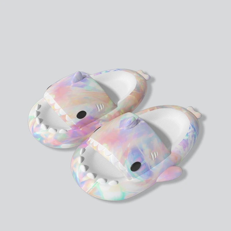 Couple Printed Shark Slippers Women Men Thick-soled Slides Home EVA Non-slip Flip Flops Couple Sandals Anti-slip Flat Shoes