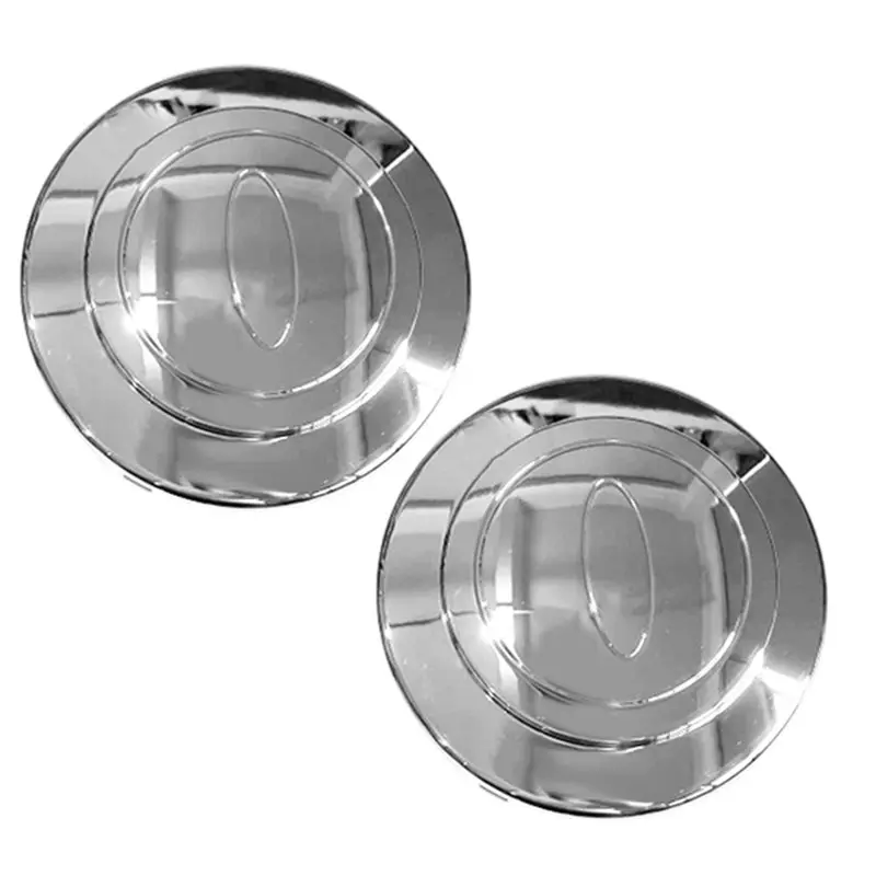Center Cap 2Pcs Front Wheel Hub Chrome Cover F5TZ1130H F5TZ-1130-H For Ford F E-Series F-250 F350 E150 03-14 E-350 95-03