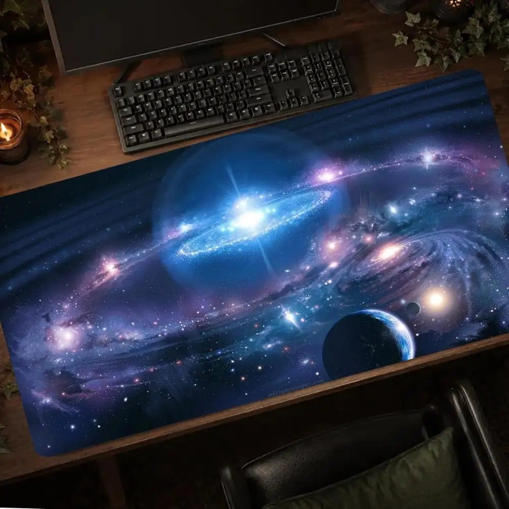 Universe Space Mousepad Desk Accessories Carpet Gaming Room Decoration Mouse Mat Set Up Desk Pad Large Mousepad 900x400 Rug Xxl