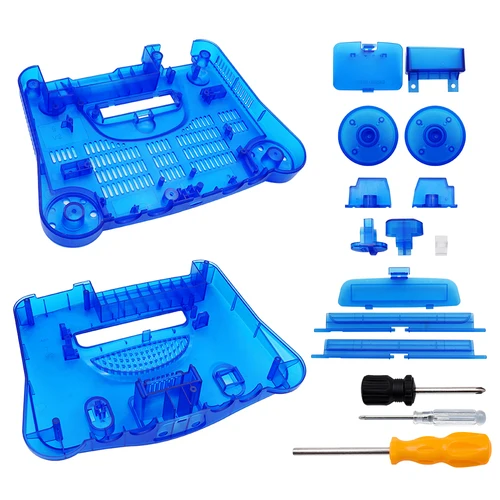 Imagen 2 del producto BitFunx-carcasa de plástico de repuesto, carcasa translúcida N64 para todas las versiones, consola de videojuegos Retro Nintendo N64, caja transparente