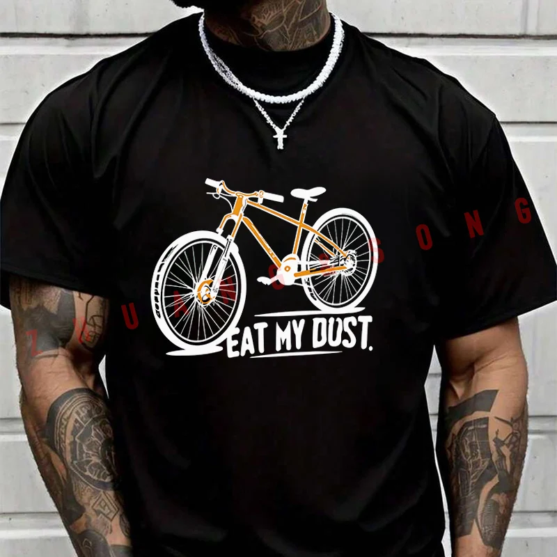 

Забавная футболка с надписью «Eat My Dust» для мужчин, уличная одежда в стиле хип-хоп, унисекс, повседневные модные топы с короткими рукавами