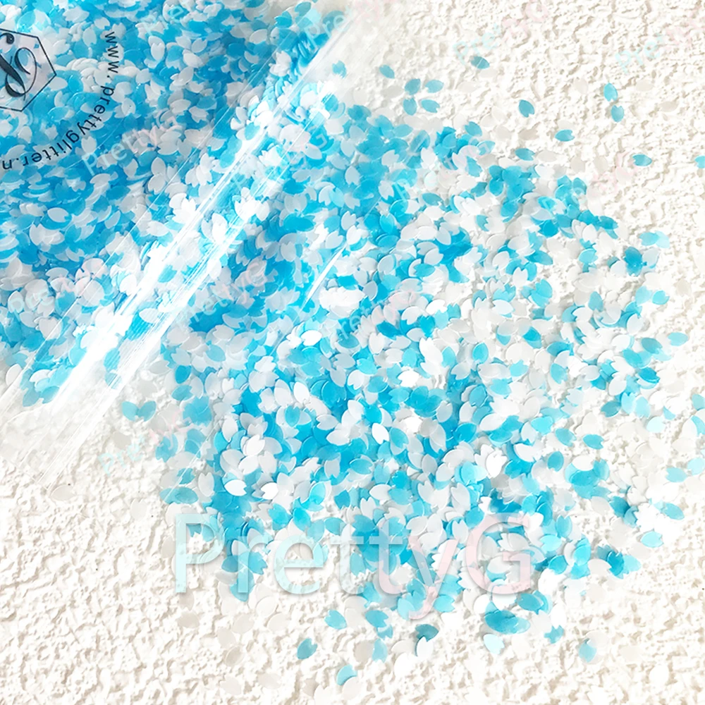 PrettyG 1박스 3D 믹스 벚꽃 꽃잎 네일 스팽글 벚꽃 글리터 플레이크 DIY 네일 아트 장식 액세서리