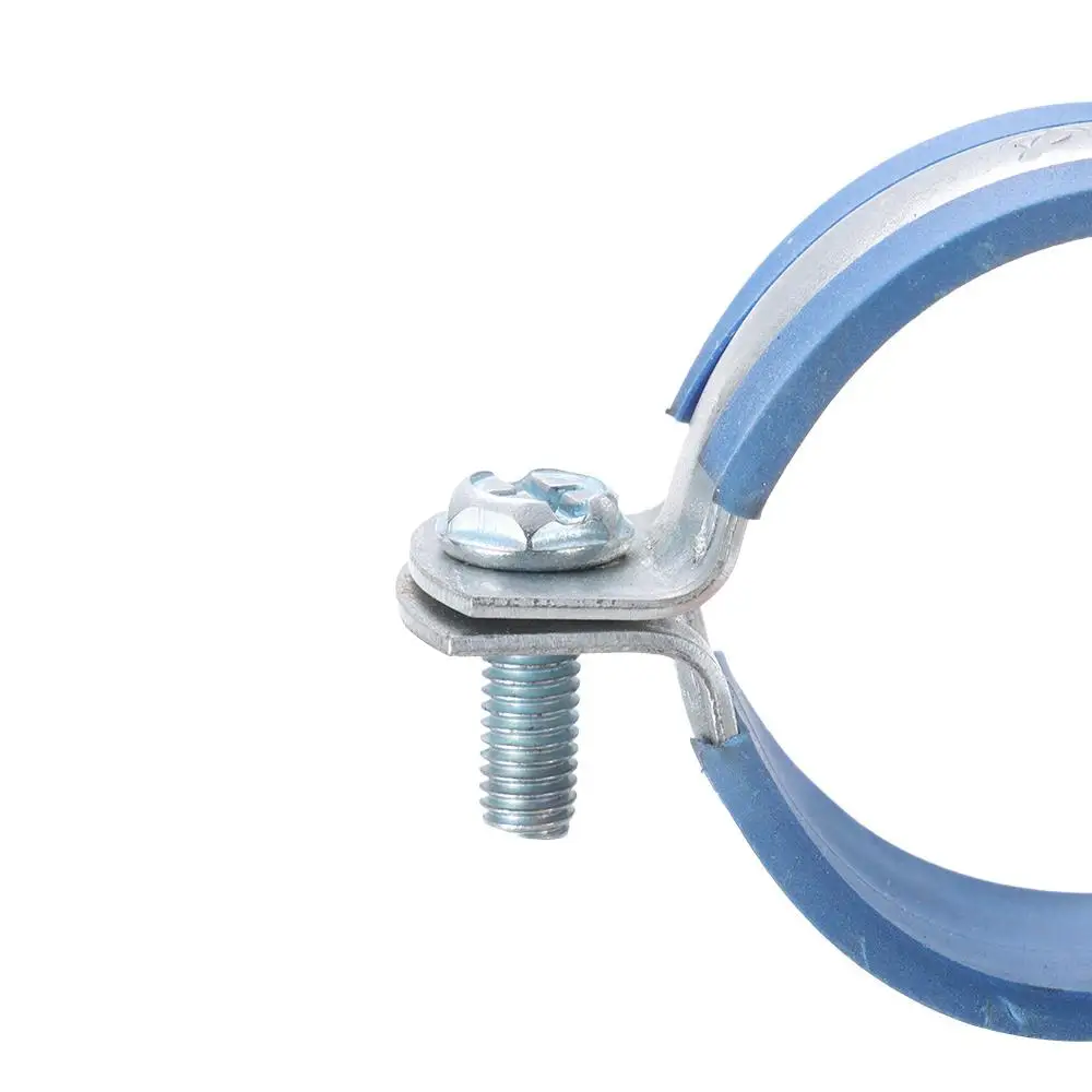1Pcs Fastener Hardware Round Hose Clamp Pipe Fitting Nut Hoop Suspension Pipe Holder PPR/PVC Carbon Steel Rubber
