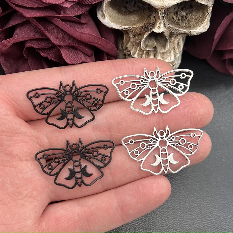 8pcs Luna Moth Charms for DIY Jewellery Making
