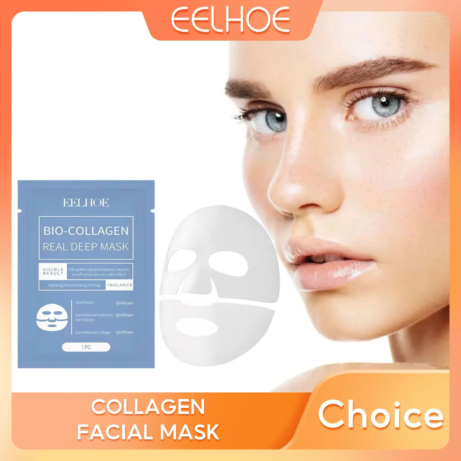 

EELHOE Skin Care Collagen Face Mask Moisturizing Oil-Control Sheet Masks Hyaluronic Acid Face Masks Hydrating Skin Care Products