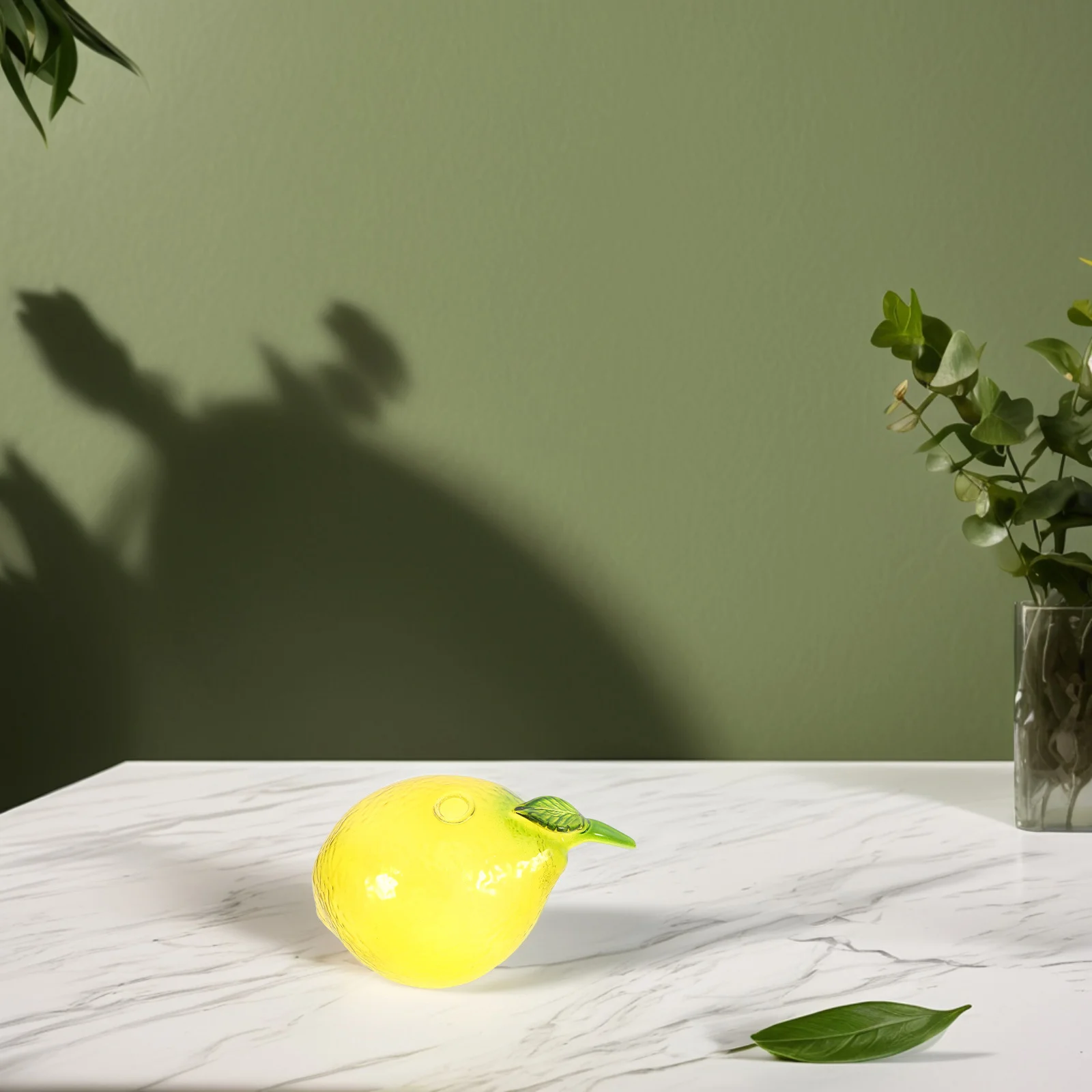 

Small Glass Lemon Vase Creative Fruit Design Flower Vase Unique Decorative Table Centerpiece Glass Lemon Ornament