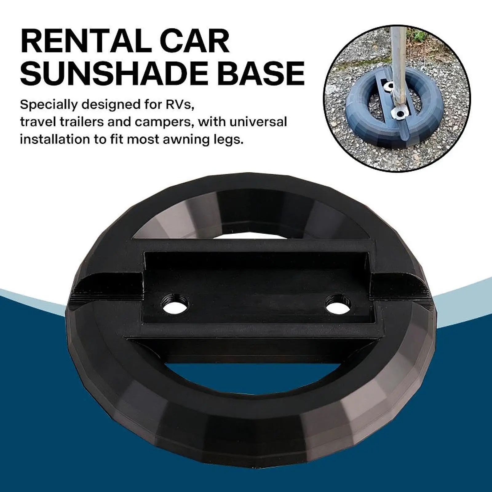 

Practical RV Awning Leg Base with Antislip Lightweight Foot Pad for Trailer Parts Long Lasting Use