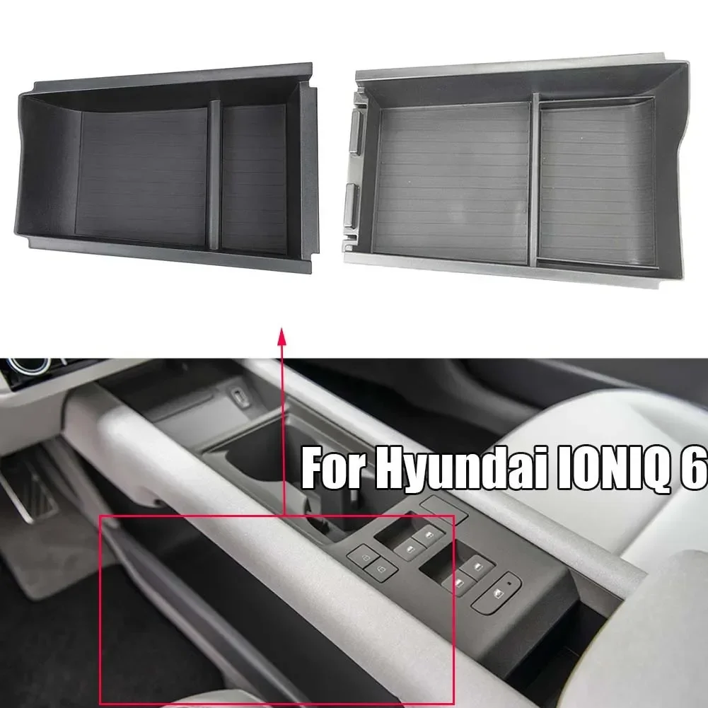 Black ABS Car Armrest Console Centre Storage Box For Hyundai IONIQ 6 Car Interior Storage Box Organiser Accessory Durable