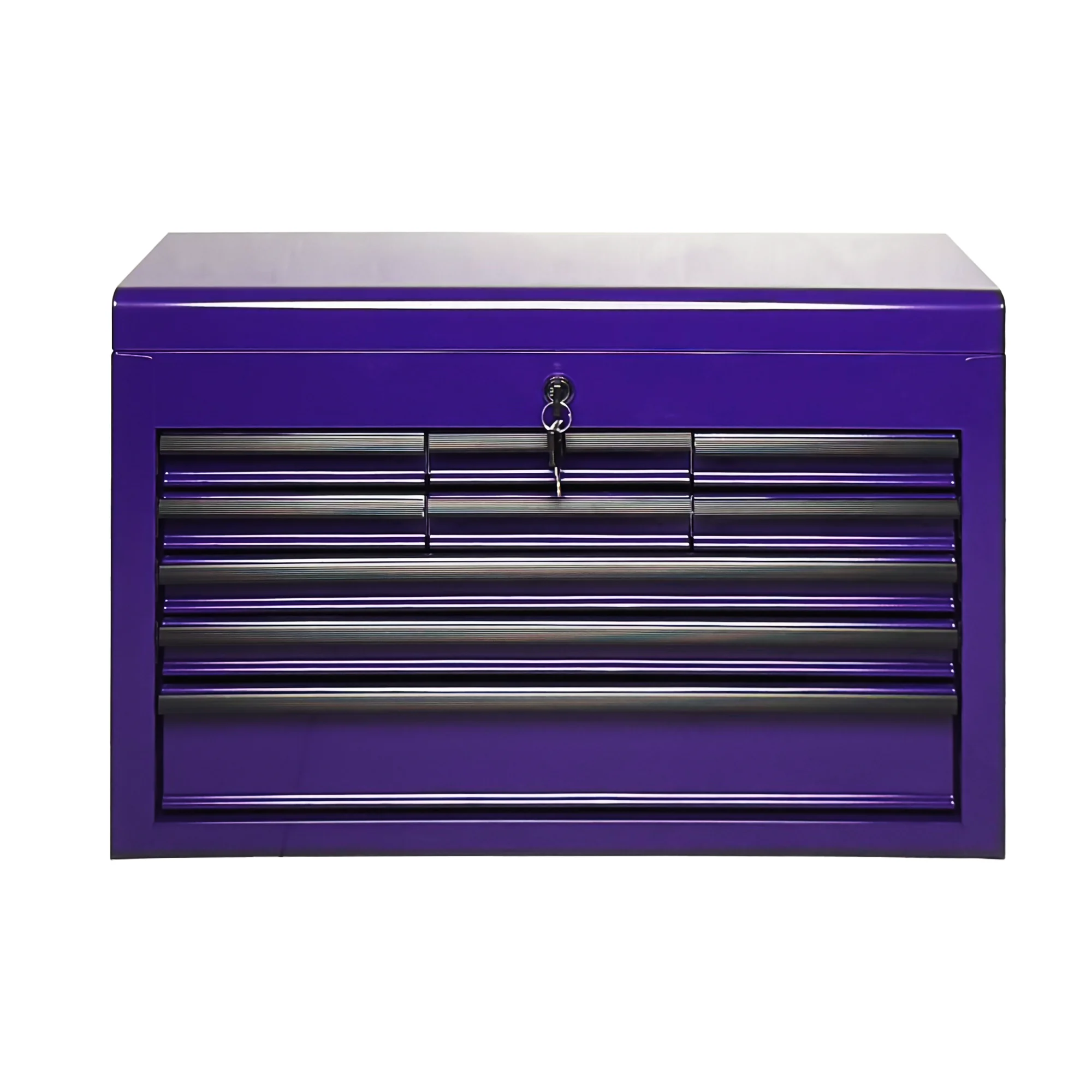 24-Inch Portable Metal Tool Box with 9 Drawers, Heavy Duty Tool Chest with Ball Bearing Slides, EVA Liners, Auto-Locking & Powder Coated Finish, Tool Organizer for Garage Workshop Truck, Black