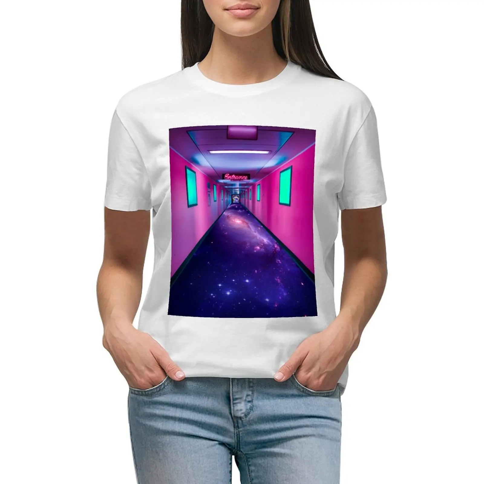 

The Cosmic Thin Ice - final version T-shirt kawaii clothes vintage clothes oversized t shirts for Women