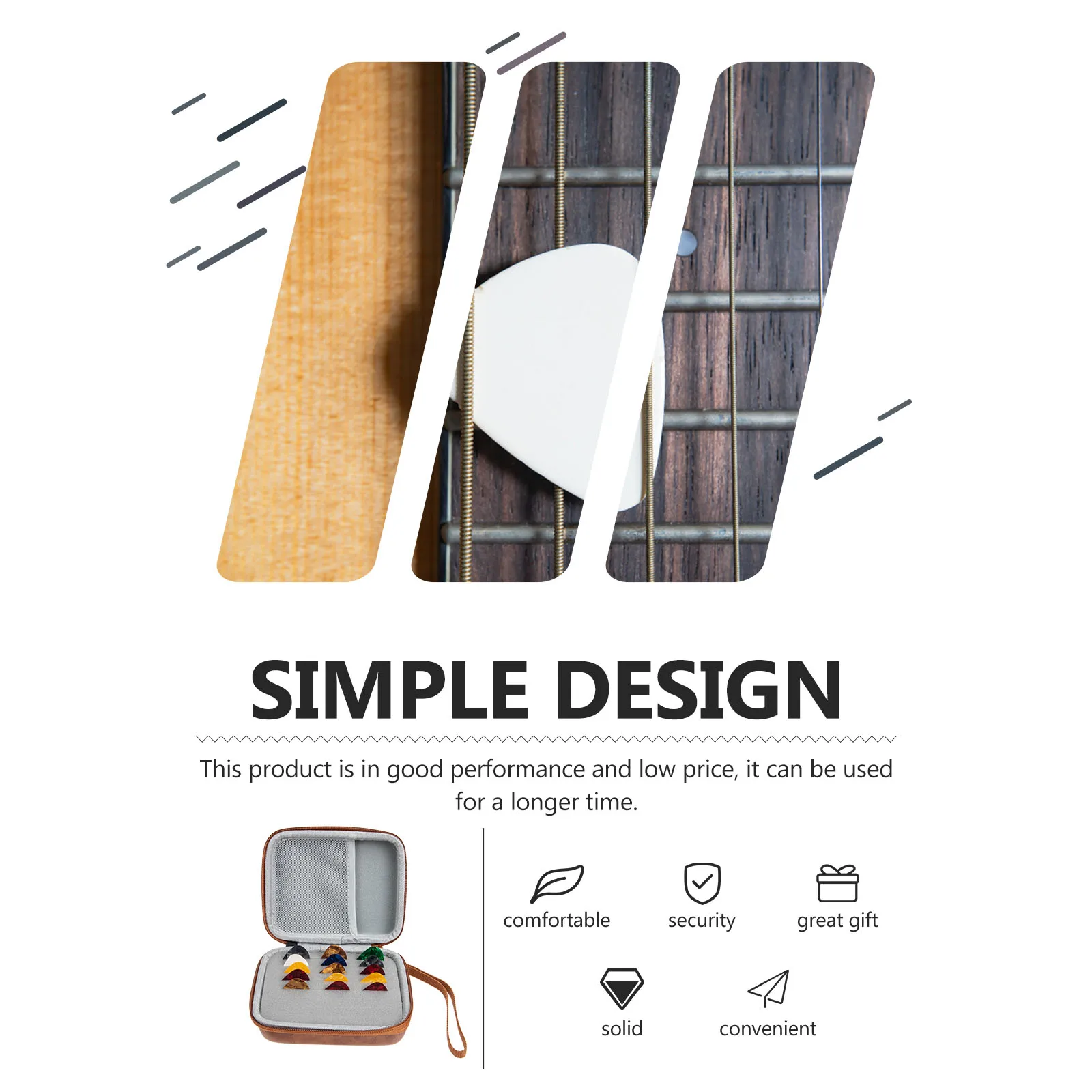

Pick Storage Box Guitar Picks Portable Plectrums Holder Folk Container Ergonomic Bag Eva Pouch Tough Small