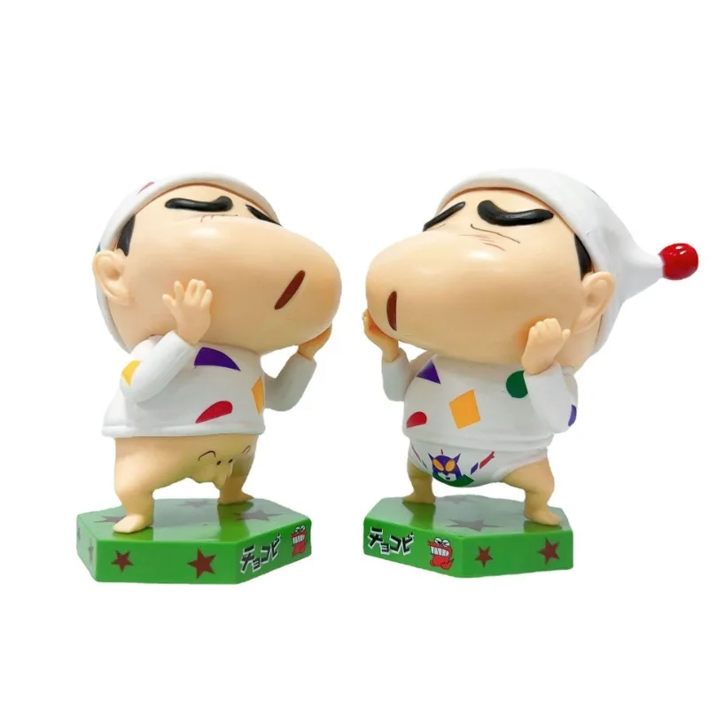 Anime Crayon Shinchan Figure Cartoon Pajamas Crayon Desktop Ornaments Wholesale Cute Child Toy Kawaii Doll Collect Model Gift