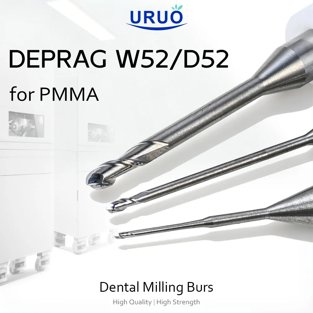 

Deprag W52/D52 Dental Milling Burs for PMMA Grinding Tools Dental Supplies 1SET NC Coating D4 Shank for Deprag W52 Machine