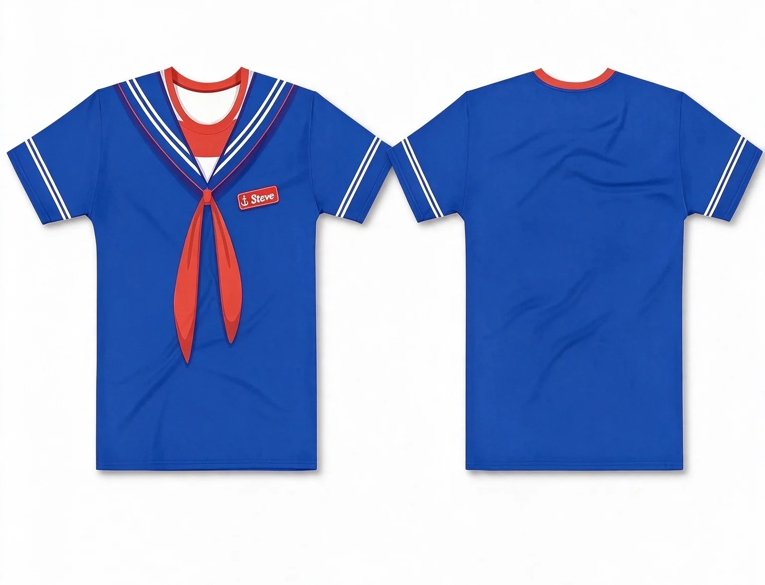 Stranger Things3 Ice Cream Shop Staff Uniform Themed Printed Short Sleeved T-shirt，redesigned Through Innovation