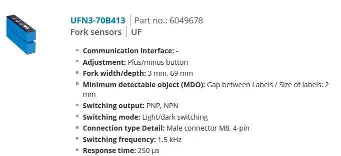 Photoelectric Sensor Replace UF3-70B410 UFN3-70B413 6049678 Sick New Ultrasonic