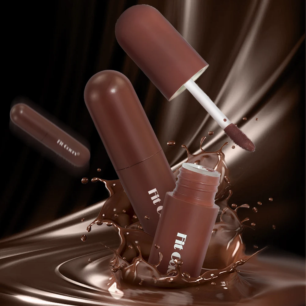 Fit Colors 6 cores fosco antiaderente chocolate brilho labial de longa duração fácil cor veludo à prova d'água esmalte labial
