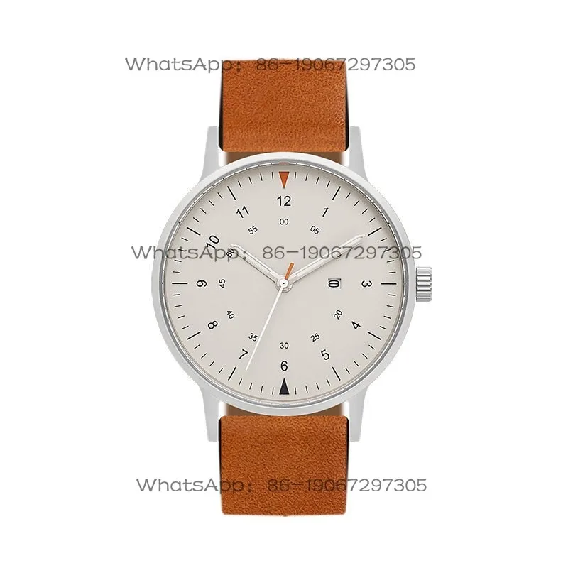 24-Hour Shipping BIJOUONE Simple Silent Design Calendar Luminous Gift Box Men's and Women's Leather Straps Watch