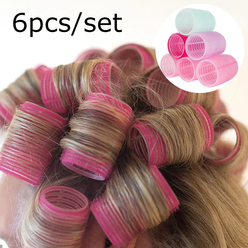 6pcs/lot Self-adhesive Hair Rollers Bangs Roll Plastic Salon Home Use Hairdressing DIY Hair Styling Roller Curlers Beauty Tools