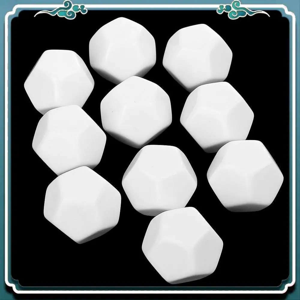 

Reliable 15 Pack 22MM Blank White Dice Set Acrylic Rounded D12 Dice Cubes For Game,Fun,DIY Sticker And Math Teaching