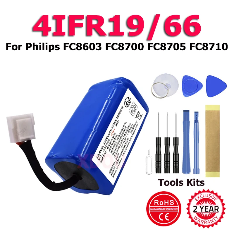 

XDOU 4IFR19/66 Replacement Battery For Philips FC8603 FC8700 FC8705 FC8710 + Free Tools