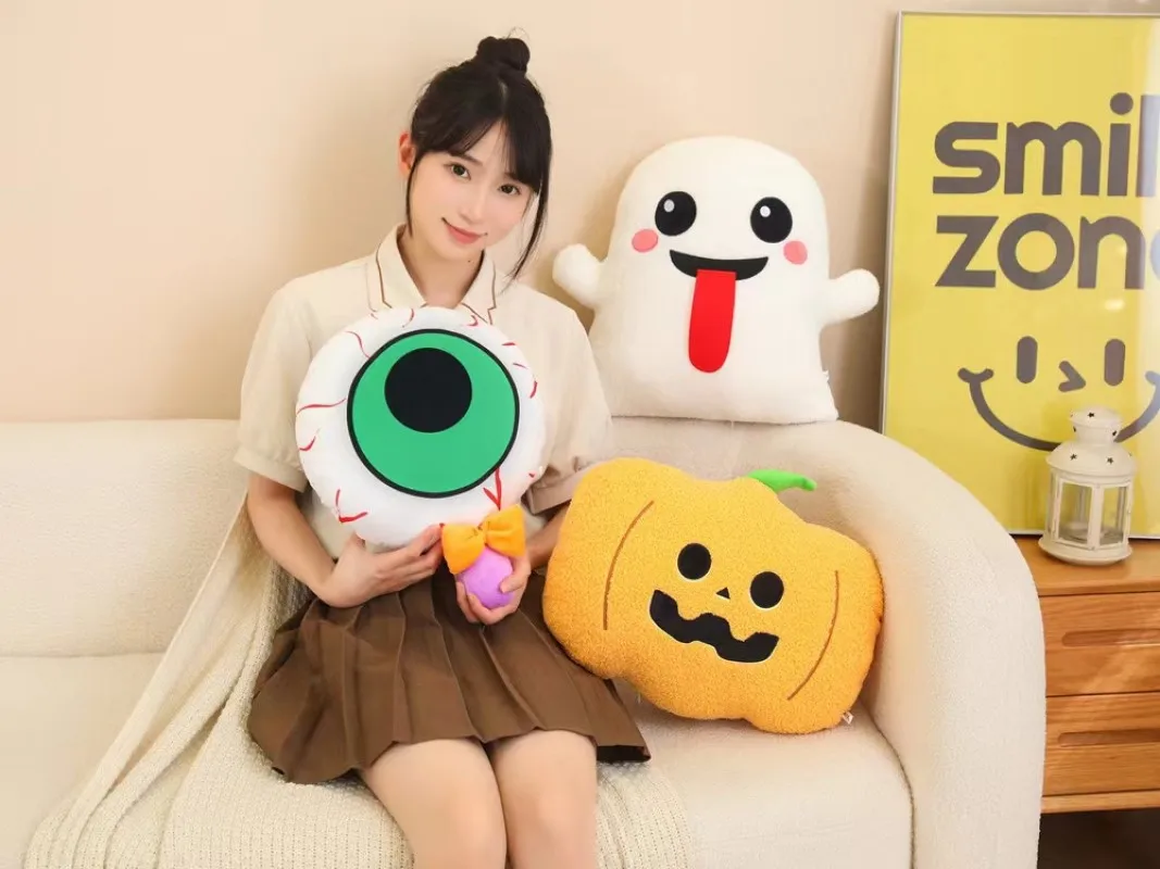 

Anime Plush Toy Halloween Pumpkin Ghost Candy Pillow 40cm Cute Stuffed Animal Soft Plush Perfect Gift Christmas Thanksgiving