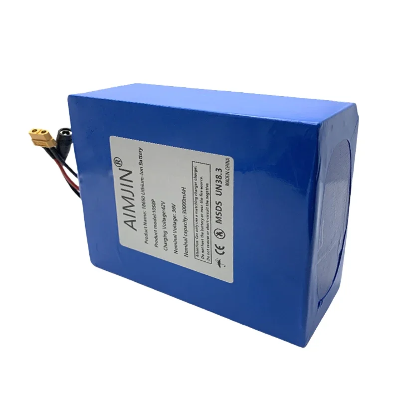 10S6P 36V 30Ah ebike battery pack 18650 lithium ion battery 500W high power and large capacity 42V motorcycle scooter XT60 plug