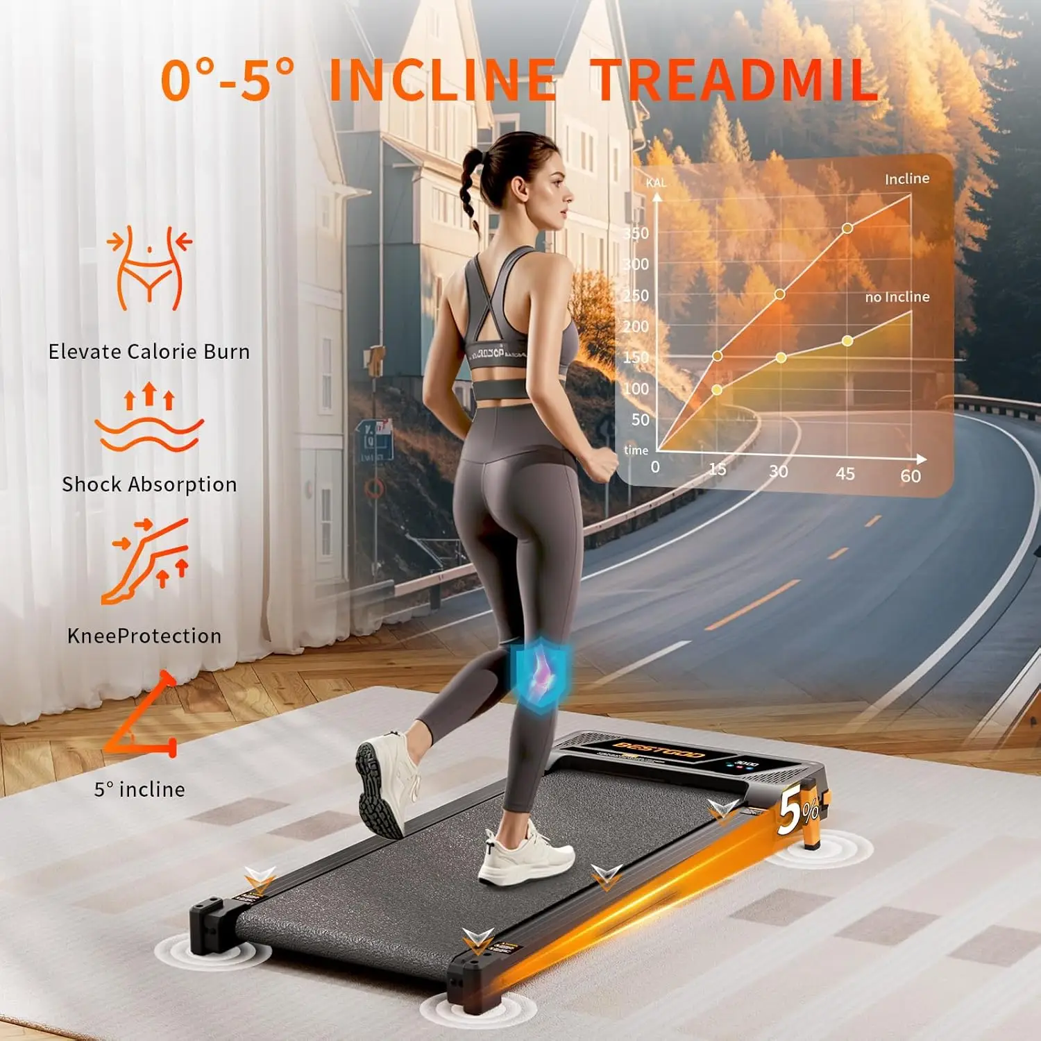 Walking Treadmill Double Side Massage Treadmill Walking Pad