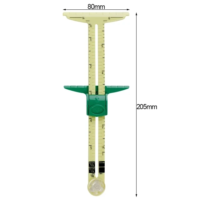 5-IN-1 Sewing Seam Ruler Measuring Gauge, Aluminum & Plastic