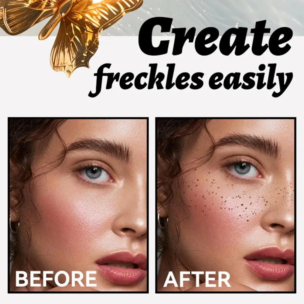 Freckle Tattoo Stickers Party Makeup Accessories 4pcs Freckles Face Tattoo Stickers Gold Glitter Temporary Makeup Decals