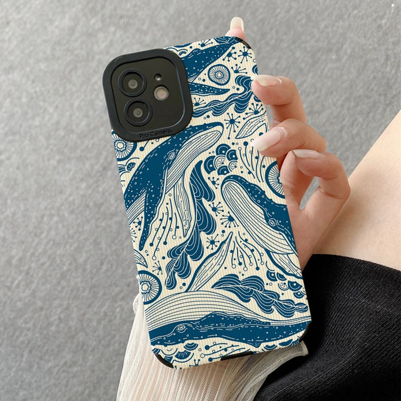 Whale and The Ocean Art Phone Cases for IPhone 11 Case 14 Pro Max 15 Pro Max IPhone Case for IPhone 13