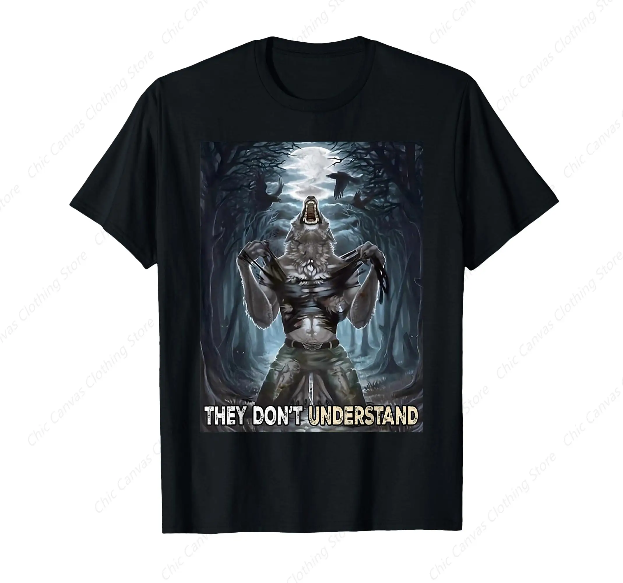 

Alpha, Werewolves They Don'T Understand Hinge Less Sigma Wolf Meme T-Shirt Cool Printed Cotton Men'S And Women'S Short Sleeves