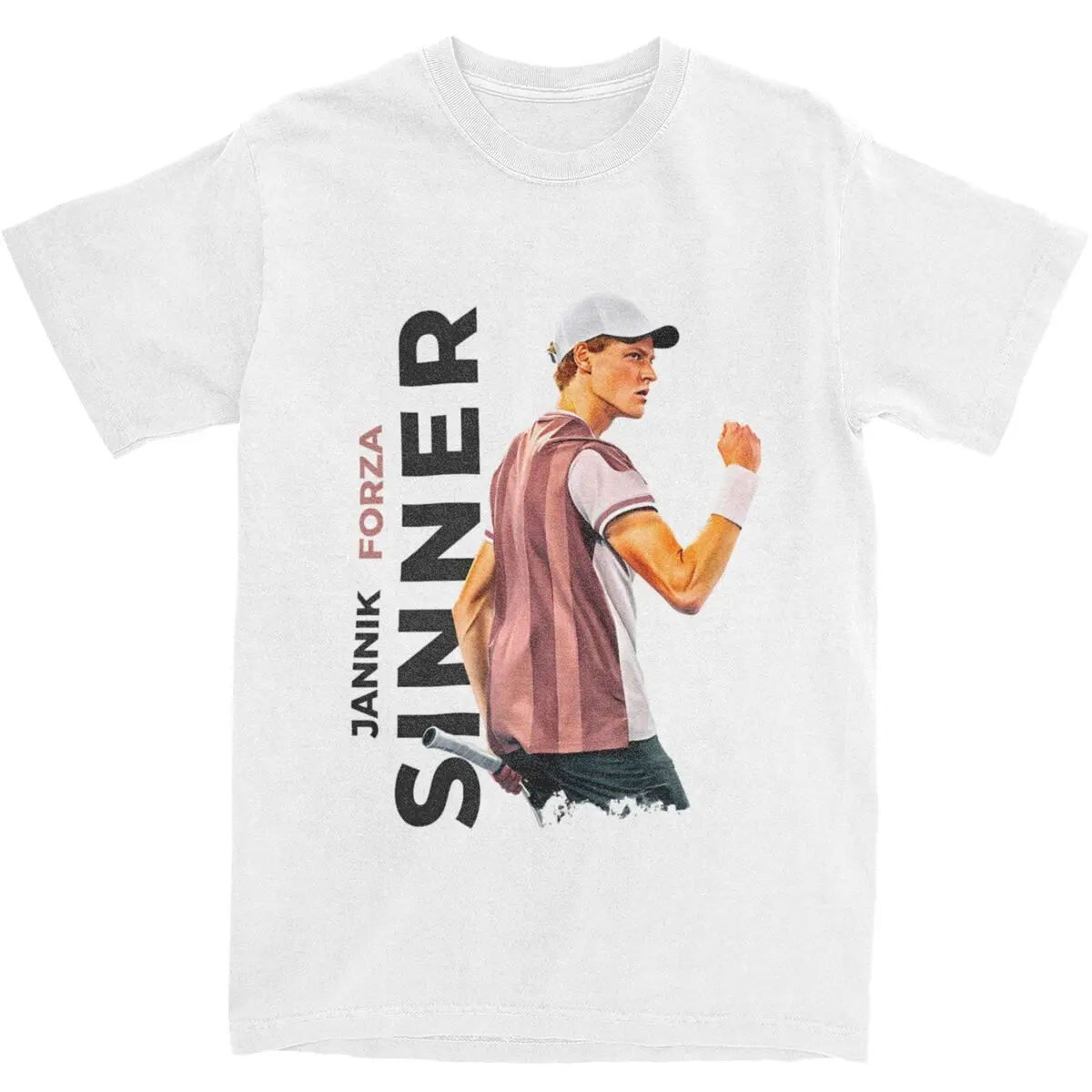 Jannik Sinner T Shirt Summer Digital artwork print Aesthetic T Shirts Cotton Leisure Tee Shirt For Male Short-Sleeved Top Tees