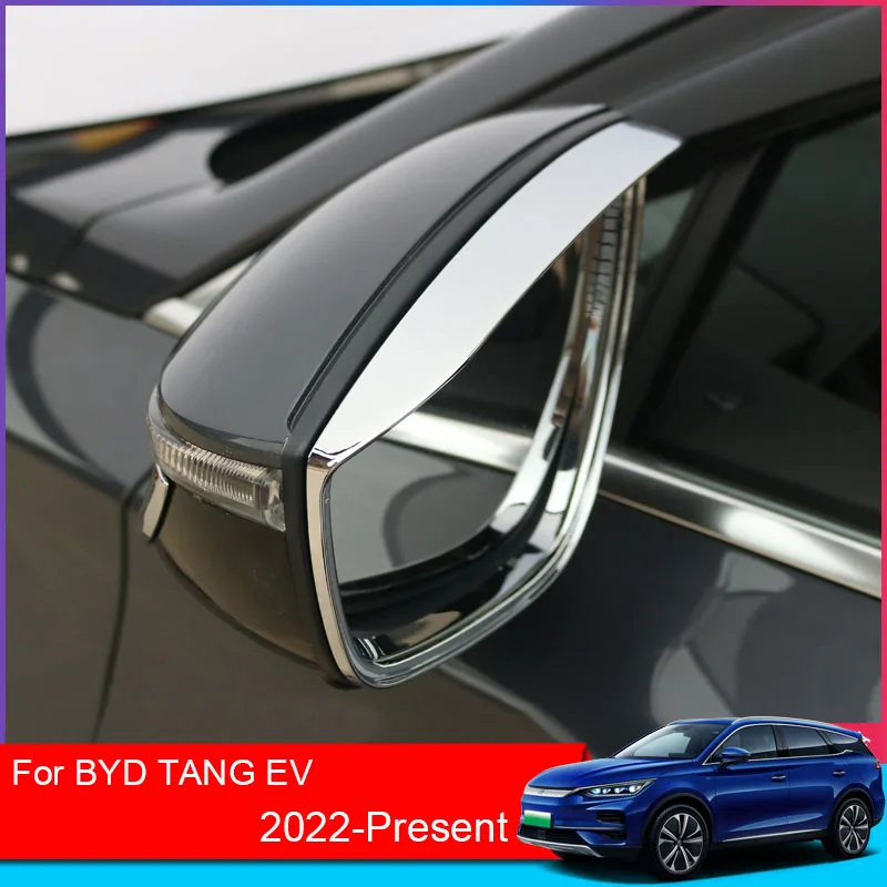 

2 Pcs ABS Silver For BYD TANG EV 2022-2025 Rear View Mirror Rain Eyebrow Frame Sequins External Protection Auto Accessories