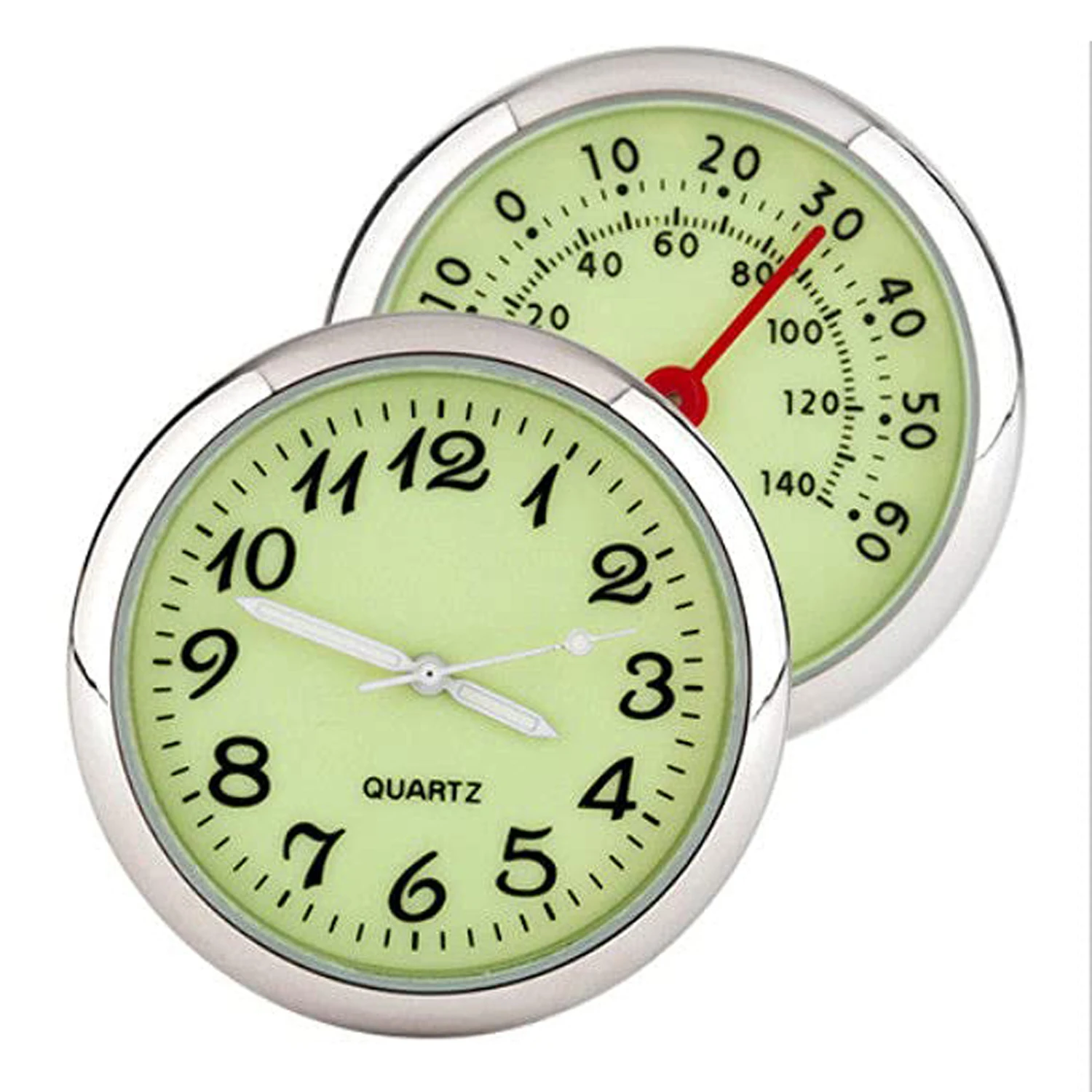 

Car Thermometer and Clock Steel Movement ABS Cover Glass Mirror Gold Blue Black Green Fit for most cars Car Accessories