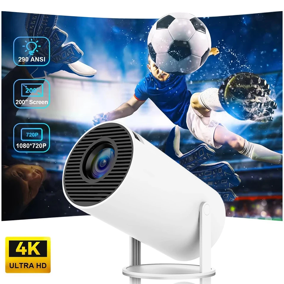 

Проектор Mini HY300 4K Android 11 Dual Wifi6 260ANSI Allwinner H713 BT5.0 1080P 1280*720P для домашнего кинотеатра и улицы НОВИНКА