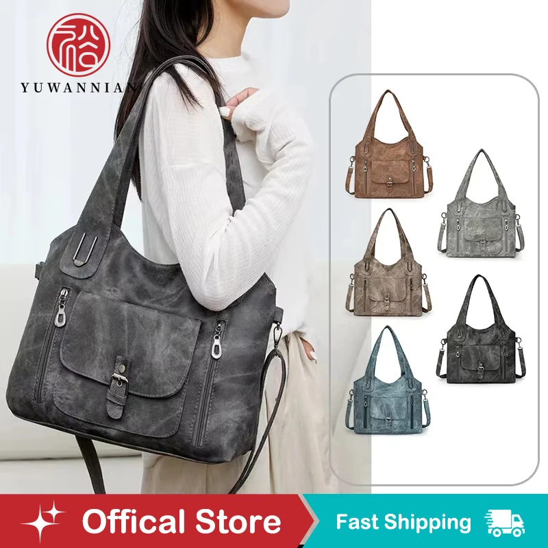 

Purses for Women, Large Shoulder Bag Hobo Tote Purse Mutipocket Faux Leather Satchel Hobo Purse