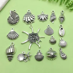 16/20pcs Vintage Conch Shell Design Charms Alloy Marine Life Pendants for DIY Bracelet Necklace Jewelry Making Accessories