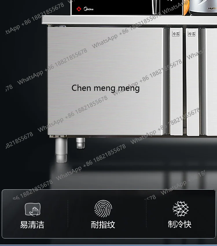 Kühlwerkbank aus gewerblichem Kühlschrank. Gefrorener horizontaler Gefrierschrank. Süßwasserausrüstung. Doppeltemperatur