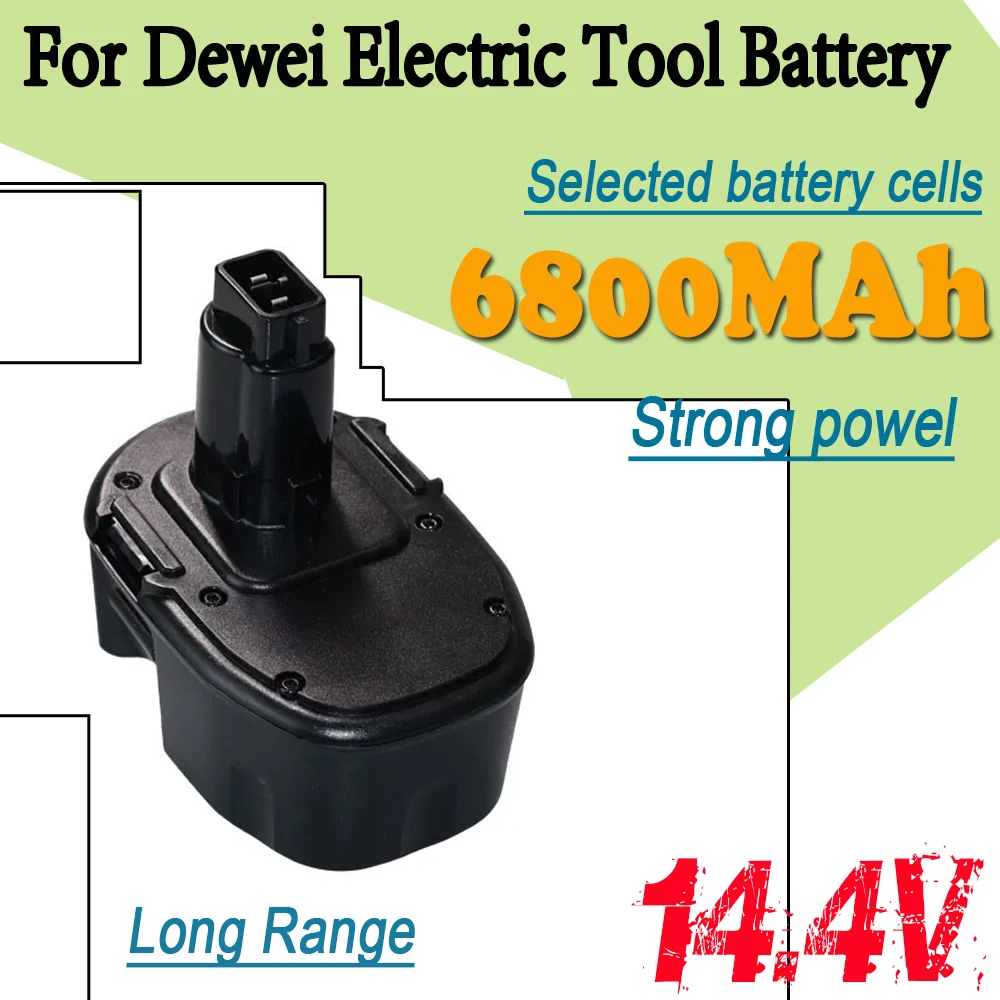 

For Dewalt 14.4V Battery xrp Ni-MH 6800mAh for Replacement DC9091 DW9091 DW9094 DE9031 DE9038 DE9091 DE9092 Cordless Power Tools