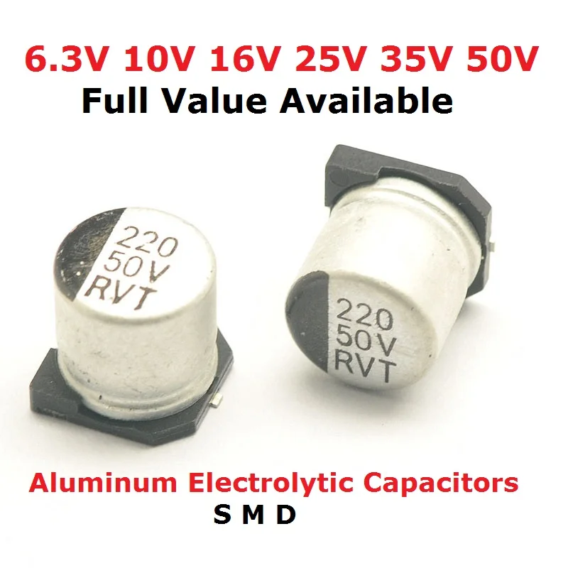 10szt 10V 47UF 16V 100UF 25V 22UF 35V 470UF 50V 220UF 1000UF 10UF 330UF 2200UF 150UF Aluminiowe kondensatory elektrolityczne SMD