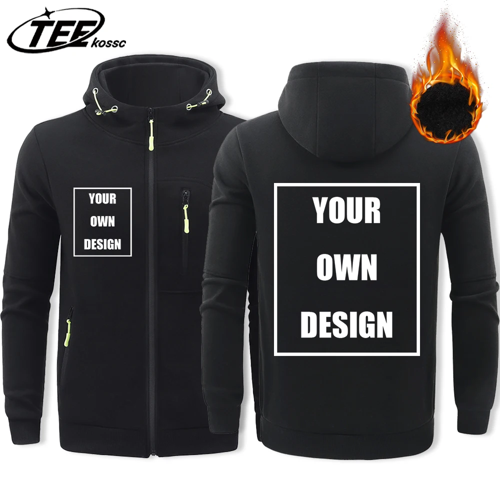 Męskie bluzy z kapturem na zamek błyskawiczny z własnym wzorem, casualowe, vintage, polarowe, luźne ubrania, jesienne, ciepłe, z kieszeniami, unisex, modne topy.