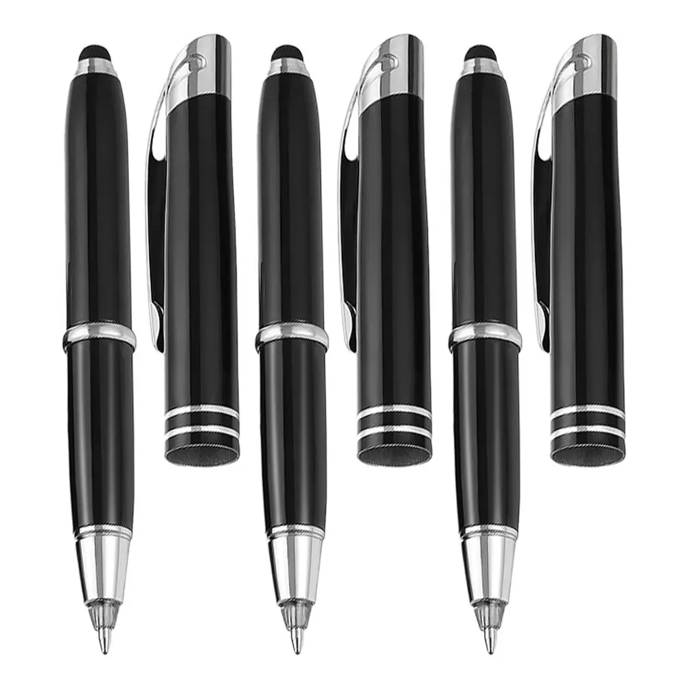 

3Pcs Multi Function LED Light Ballpoint Pens Metal Luminous Writing Pens for Touchscreen Devices Office School Craft Greeting