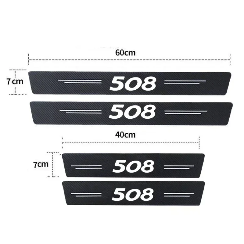 Luminous Car Stickers For Peugeot 508 Logo Decor Door Sill Threshold Films Rear Trunk Bumper Protect Strip Entry Pedal Interior