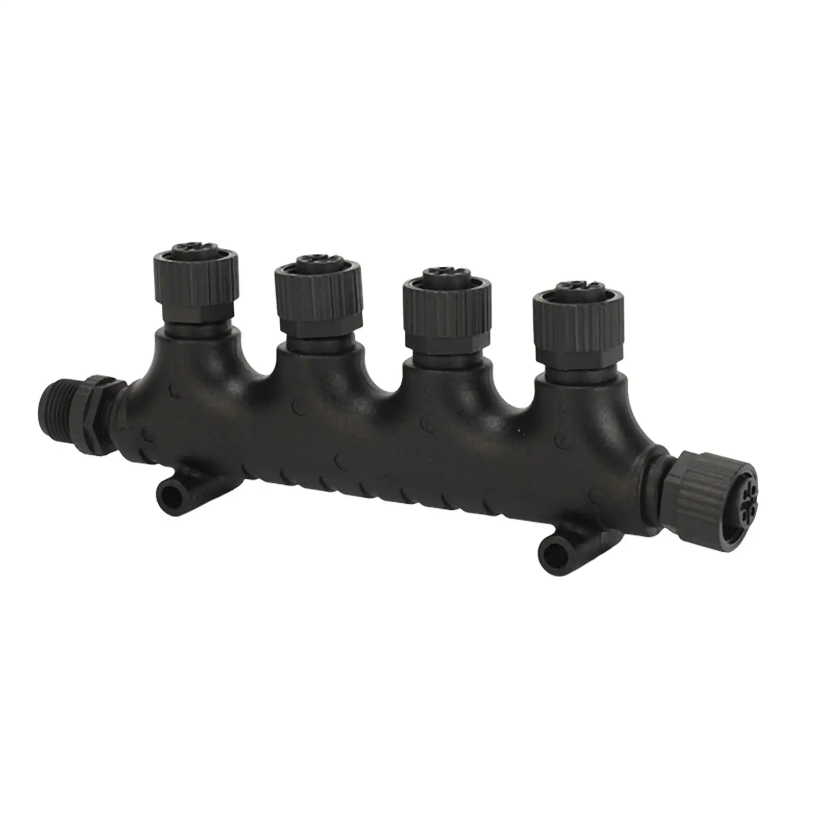 Conector T multiporto para barcos, resistente a óleo, rosca M12, plástico ABS, 4 portas, 5 pinos, M12, para navios