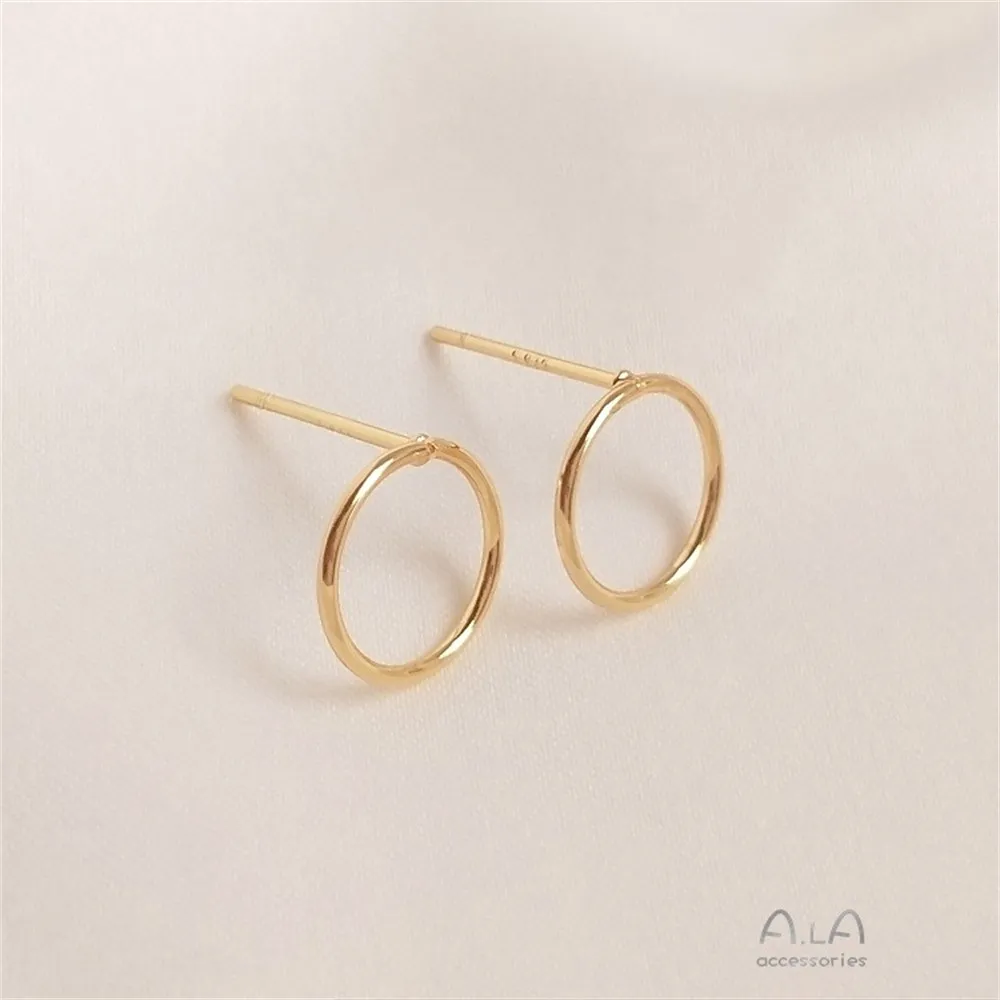 14K Wrapped Gold Ring Earrings Twist Ring Earrings Handmade Diy Ring Earrings Hand-made Ear Accessories E058