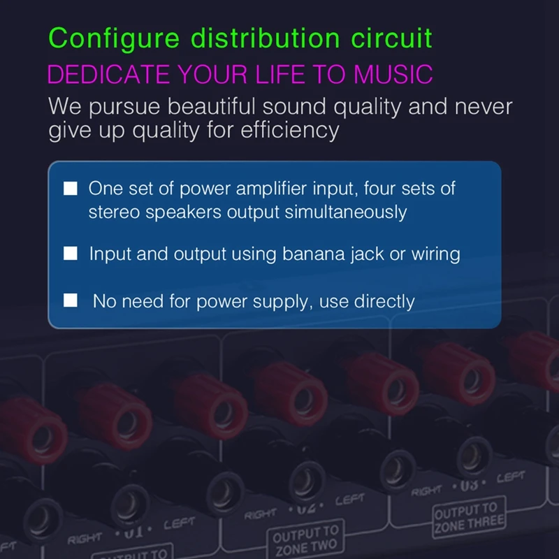 Switcher audio distributore scatola splitter segnale altoparlante amplificatore audio passivo 1 in-4 OUT