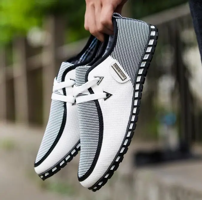 

Men's Driving Shoes New Fashion Simple Canvas Lightweight Low Top Shoes Outdoor Anti Slip Casual Footgear